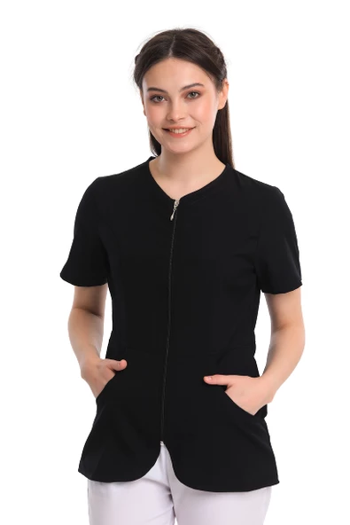 IRIS- Kadın Likralı Siyah Medikal Üst - Resim 2