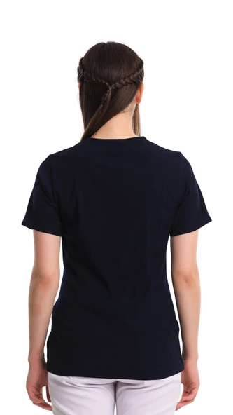 LILAC- Kadın Likralı Lacivert Üniforma Üst - Resim 3