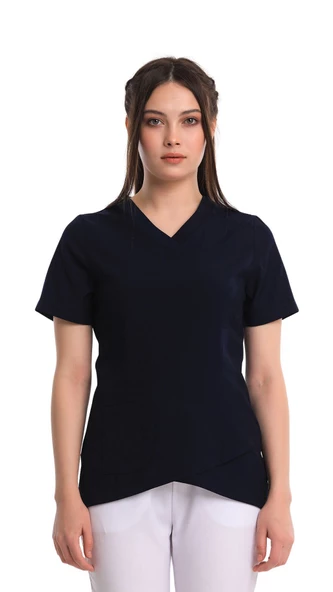 LILAC- Kadın Likralı Lacivert Üniforma Üst ürün görseli