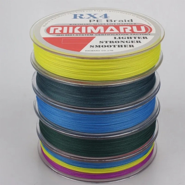 Rikimaru 0.35 mm Rx4-4 Katlı 150 Metre,26.5 kg Çeker ,multicolour Renk, İp,örgü,ipek Misina - 3