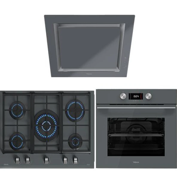 Teka Ankatre Set Gri ( Hlb 8400 Fırın- GZC 75330 XB 5 Gözlü Ocak-Teka DLV 68660 ST Davlumbaz ürün görseli