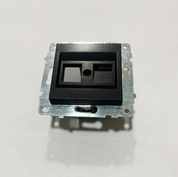 Ovivo Metalik Siyah Cat6 Data Prizi Çerçevesiz Grano JAKSIZ - 2