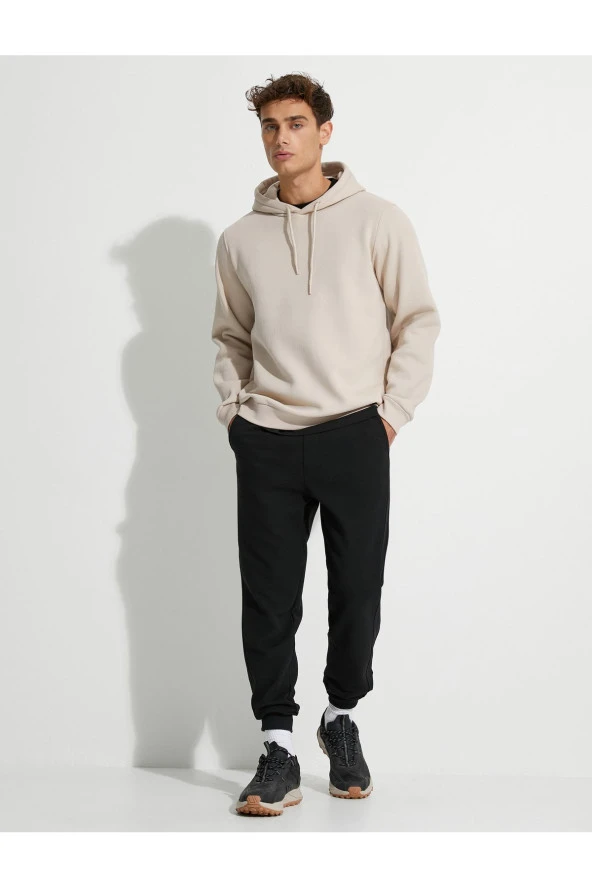 Basic Kapşonlu Sweat Uzun Kollu Şardonlu - 8