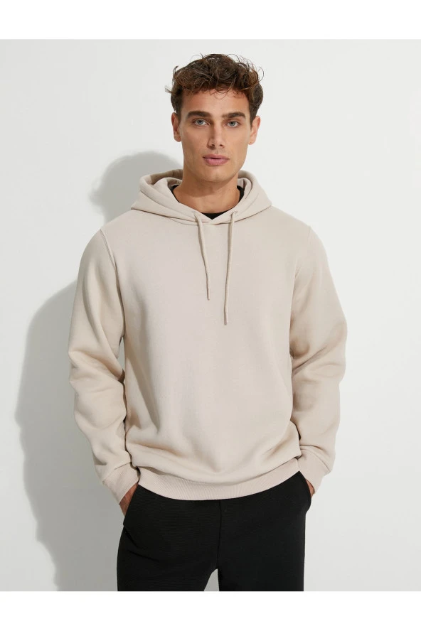 Basic Kapşonlu Sweat Uzun Kollu Şardonlu - 9