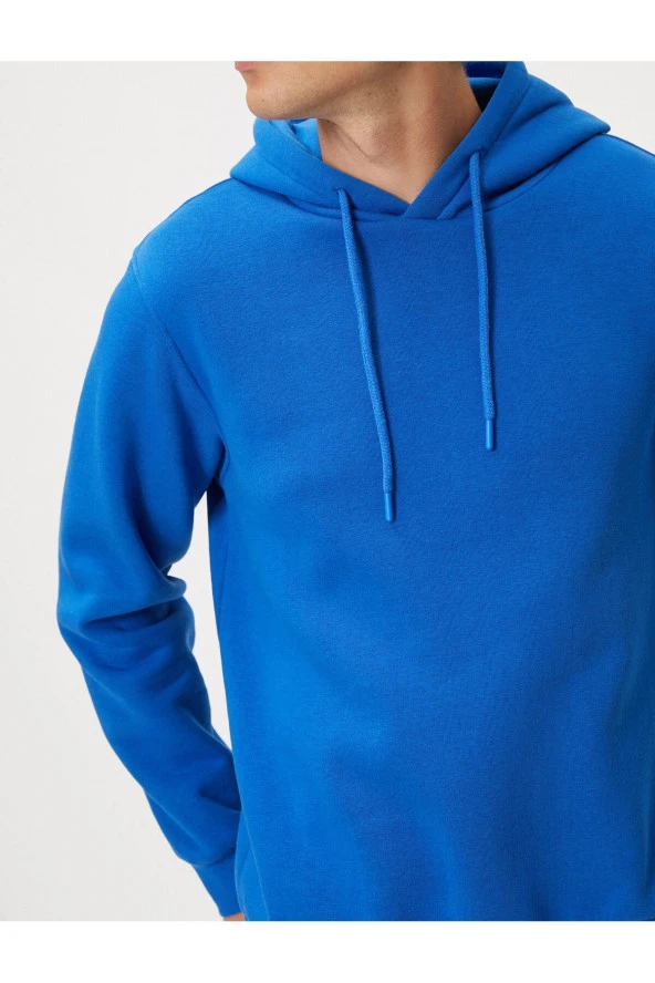 Basic Kapşonlu Sweat Uzun Kollu Şardonlu - 5