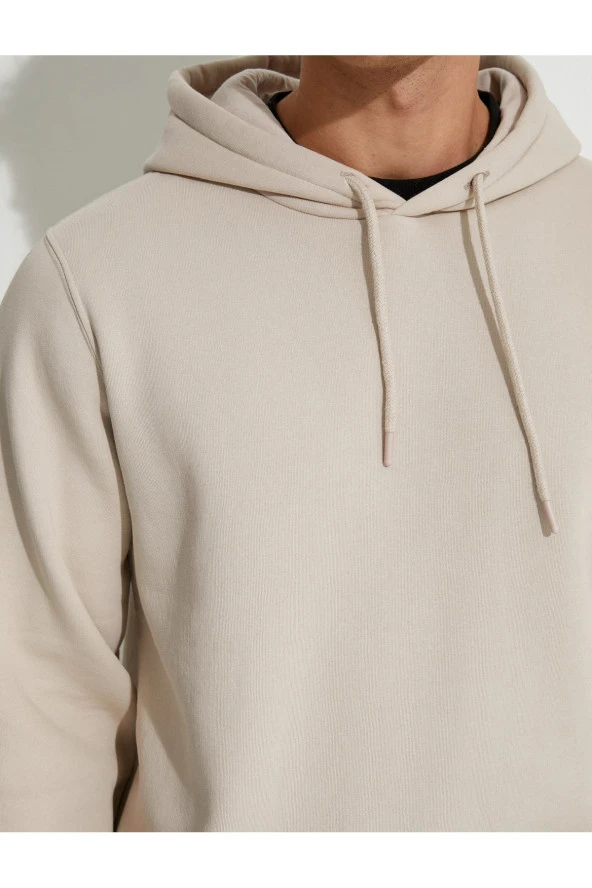 Basic Kapşonlu Sweat Uzun Kollu Şardonlu - 11