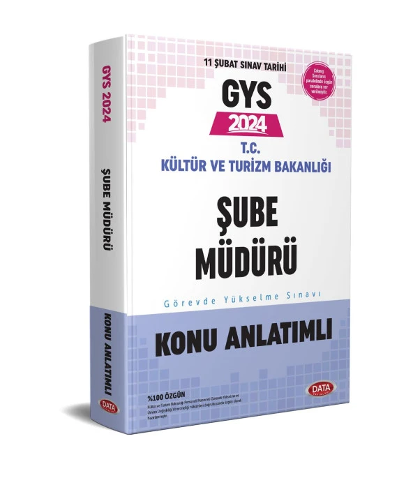 Data 2024 GYS Kültür ve Turizm Bakanlığı Şube Müdürlüğü Konu Anlatımlı Görevde Yükselme Data Yayın