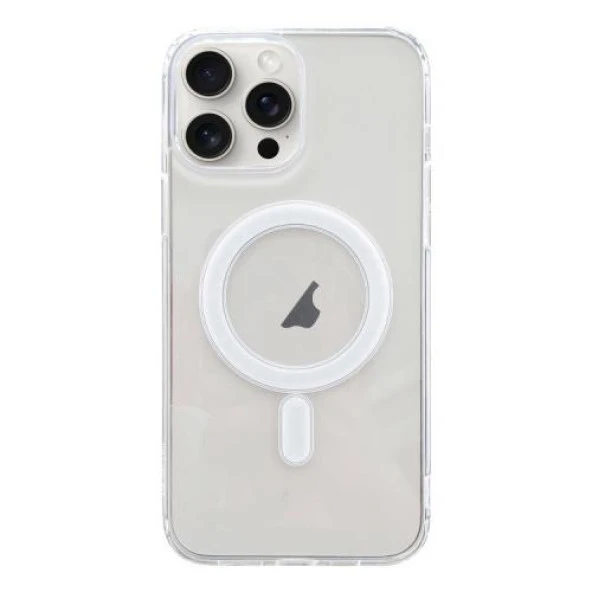 Coofbe Darbe Emici Solmaz Güçlü Magsafe Uyumlu iPhone 15 Pro Kılıf Sararmaz TPU İphone 15 Pro Kılıf