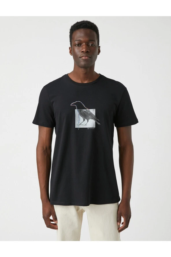 Karga Baskılı Tişört - Resim 3