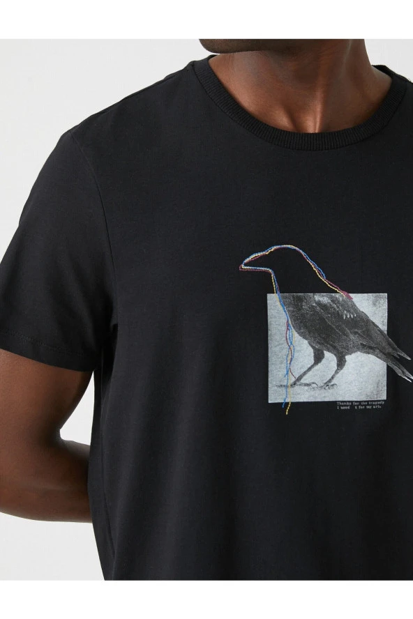 Karga Baskılı Tişört - Resim 5