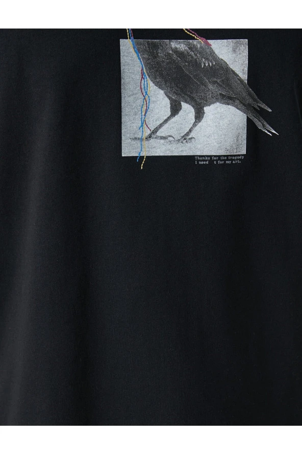 Karga Baskılı Tişört - Resim 6