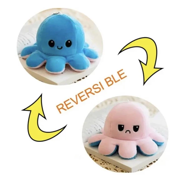 Peluş Ahtapot ÇiftTaraflı 8 cm Anahtralık - Resim 3