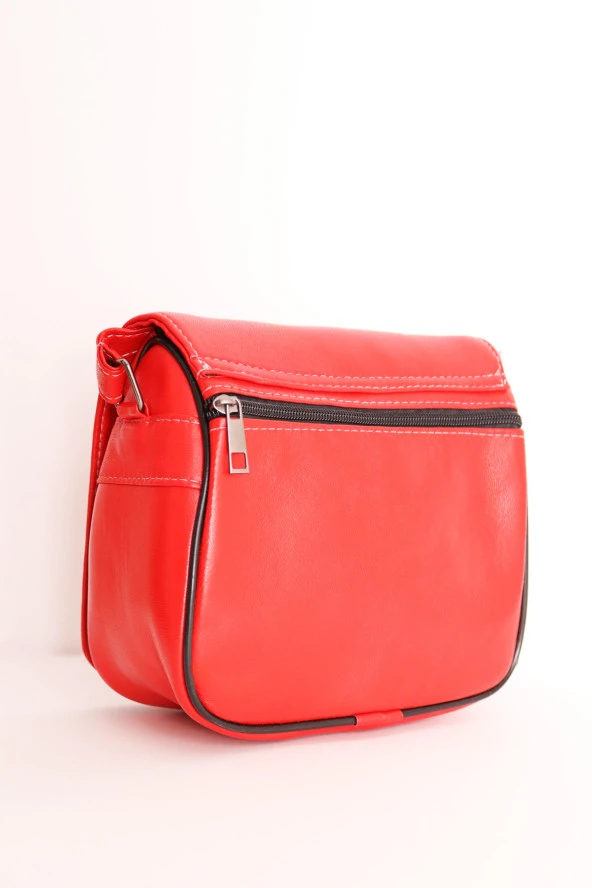 Kırmızı Deri Omuz Çantası Ve Bel Çantası Set - 5