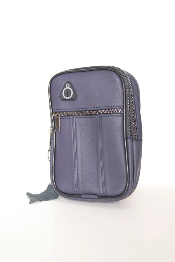 Siyah Deri Kasalı El Çantası Omuz Çantası Ve Lacivert Deri Çapraz Çanta Set - 5