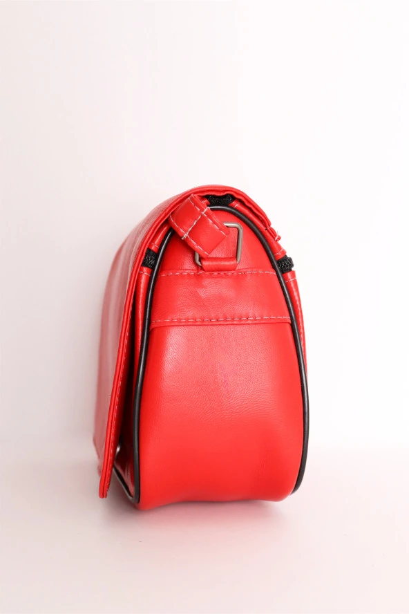 Kırmızı Deri Omuz Çantası Ve Bel Çantası Set - 4