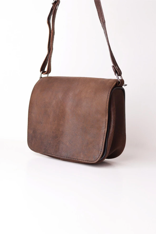 Kahverengi Deri Omuz Çantası Ve Bel Çantası Set - 2