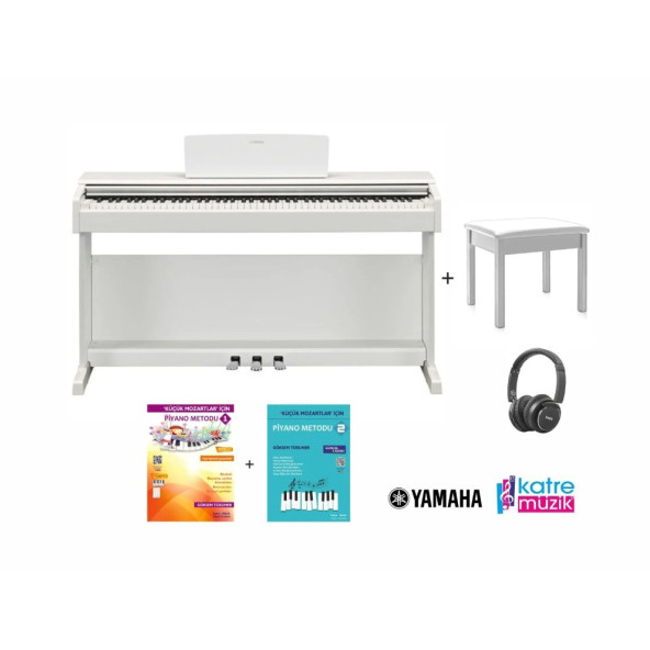 YAMAHA YDP145WH Dijital Piyano Seti (Tabure kulaklık ve piyano metodları)