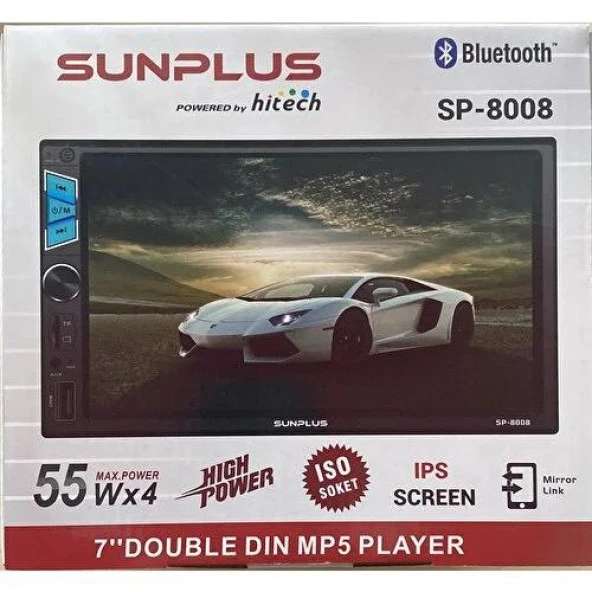 Sunplus 7'' Double Teyp Bluetooth 4X55W