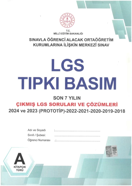 Editör Yayınevi Son 7 Yıl Lgs Tıpkı Basım Çıkmış Sorular ve Çözümleri