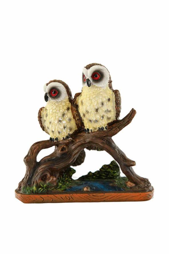 Pretty Dal Üstünde Baykuşlar Biblo