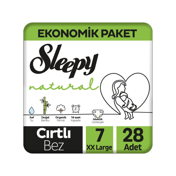 Sleepy Natural 7 Numara XX Large 28'li Bebek Bezi