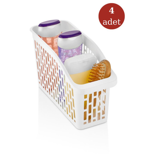 Flosoft 4 Adet Buzdolabı Sepeti, Mutfak Banyo Dolap İçi Düzenleyici Organizer 4 lü Set, 13x30x16 cm - 2