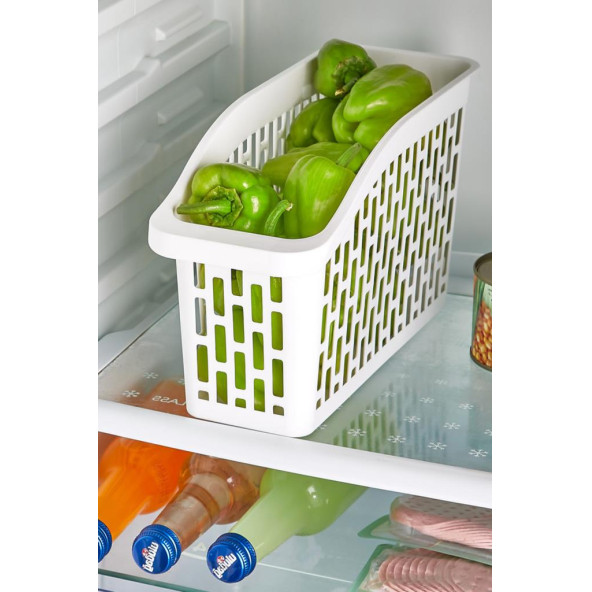 Flosoft 4 Adet Buzdolabı Sepeti, Mutfak Banyo Dolap İçi Düzenleyici Organizer 4 lü Set, 13x30x16 cm - 3