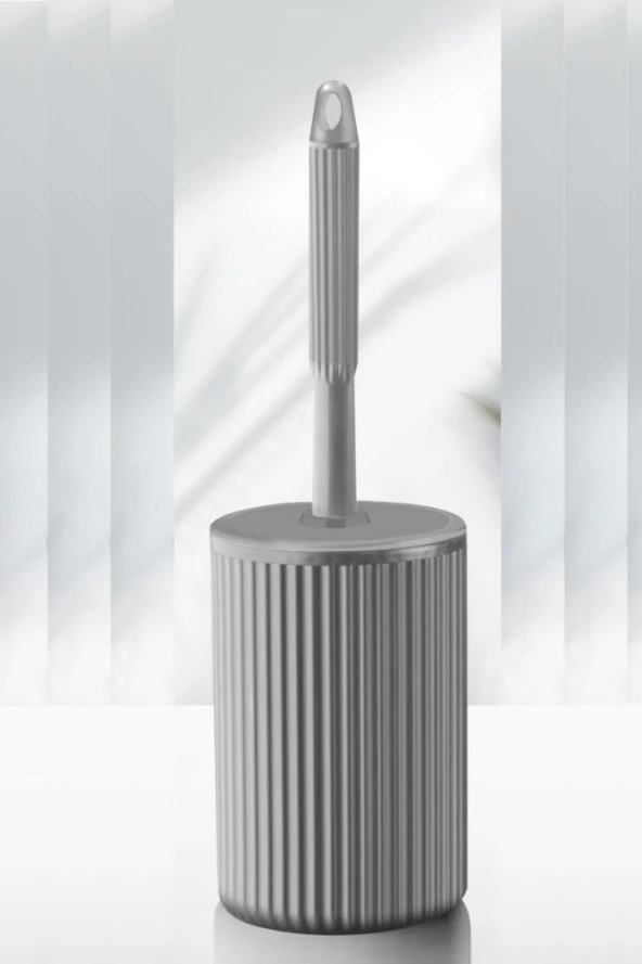 Flora 5 Parça Banyo Seti (Çöp Kovası 6 lt, WC Fırça, Sıvı Sabunluk, Katı Sabunluk, Diş Fırçalık) Gri - Resim 3