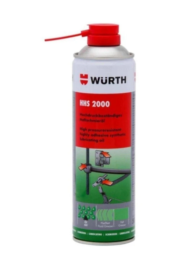 Würth Hhs 2000 Sıvı Gres Tutunma Özellikli Yağlayıcı 500 ml 1 Adet