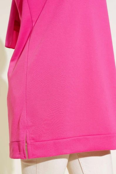 Yazı Baskı Armalı Tunik Fuşya - Resim 4