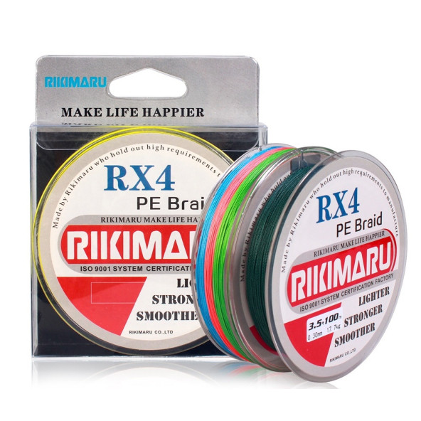 Rikimaru 0.10 mm Rx4-4 Katlı 150 Metre,8.7 kg Çeker ,yeşil Renkli İp,örgü,ipek Misina - 2