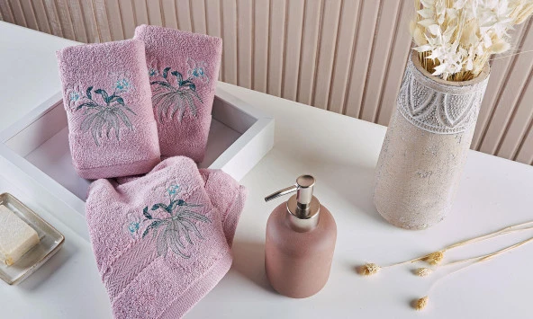 Marie Claire 3 Lü Peçete Micro Orchide Gülkurusu