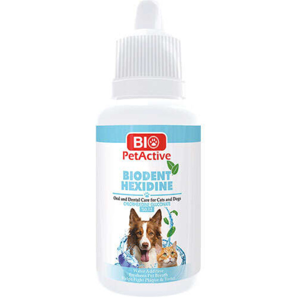 Biodent Hexidine Kedi ve Köpek İçin Ağız ve Diş Bakım Ürünü 50 ml Ağız Kokusu Giderici Solüsyon Damla