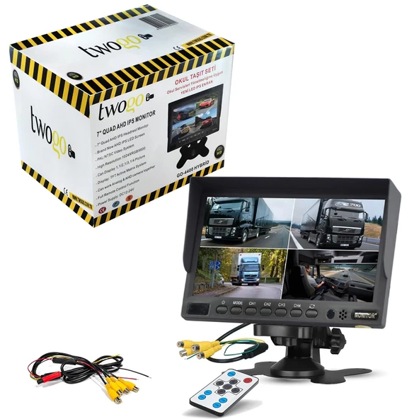 Twogo Go-4400 7 İnç Araç Monitörü Quart Ahd Analog Ips Ekran Hibrit - Resim 2