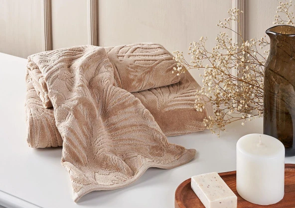 Marie Claire 3Lü Set Set Kadife Jakar Maya Bej