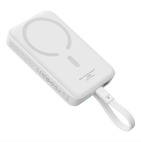 Baseus 30W 10000mAh Type C Kablolu ve Kablosuz Şarjlı Magsafeli Süper Hızlı Powerbank, Akım ve Isı Korumalı Powerbank