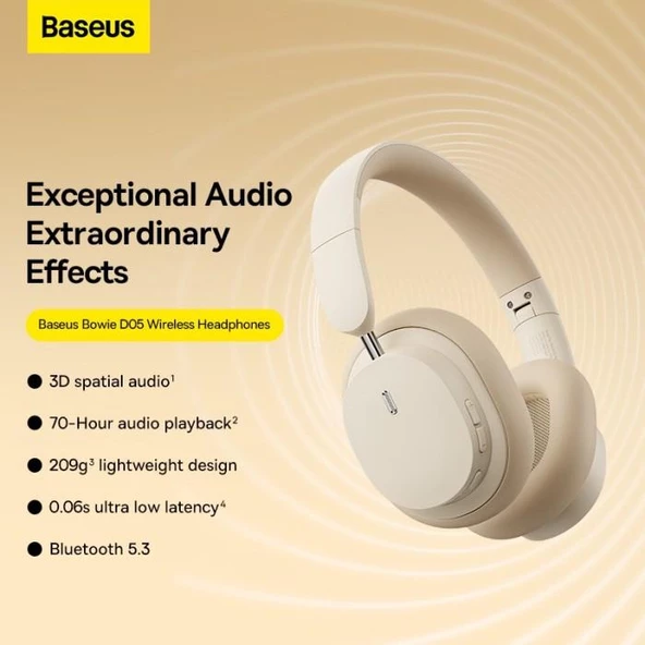 Baseus BT5.3V 600Mah Süper Uzun Şarjlı Çift Cihaz Bağlantılı Mikrofonlu Bluetooth Kulaklık, 3D surround - 2