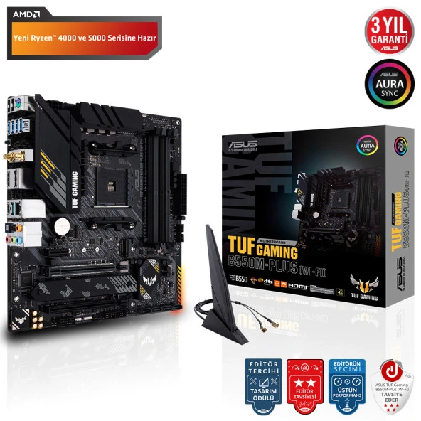 ASUS TUF GAMING B650M-PLUS WIFI B650 DDR5 (Vga Yok) GLan 2.5G mATX HD DP US3 M2 TYP-C WIFI BT AM5 AMD Anakart