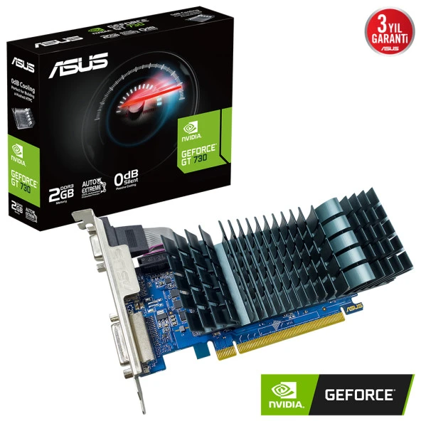 ASUS GT730-SL-2GD3-BRK-EVO 2GB Geforce GT730 DDR3 64bit HDMI DVI VGA 16x Ekran Kartı