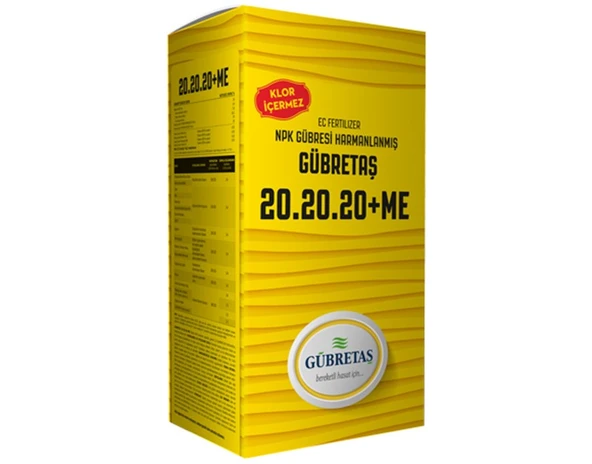 GÜBRETAŞ 20.20.20 - TOZ GÜBRE (5 KG) ORJİNAL ÜRÜN HOLOGRAMLI PAKET