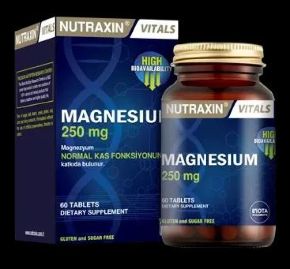 Nutraxin Magnesium Citrate - Magnezyum Takviyesi 250 mg