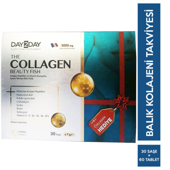 Day2Day The Collagen Beauty Fish 30 Saşe + Beauty Elastin 60 Tablet Hediyeli