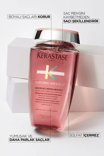 Kerastase Chroma Absolu Bain Riche Boyalı Saçlar İçin Besleyici Ve Koruyucu Şampuan 250 ml - Resim 3
