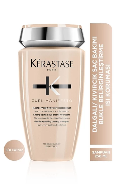 Kerastase Curl Manifesto Bain Hydratation Douceur Kıvırcık Saçlar Için Besleyici Şampuan 250 ml