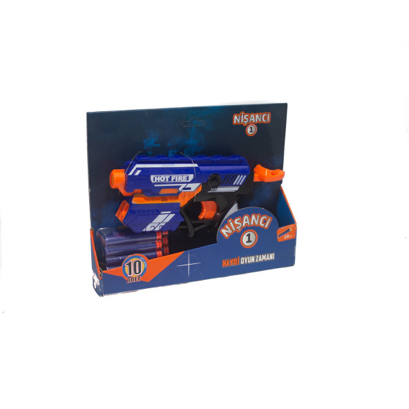 Oyuncak Sünger Atan Tabanca Nişancı 10 Adet Sünger Mermi - 2