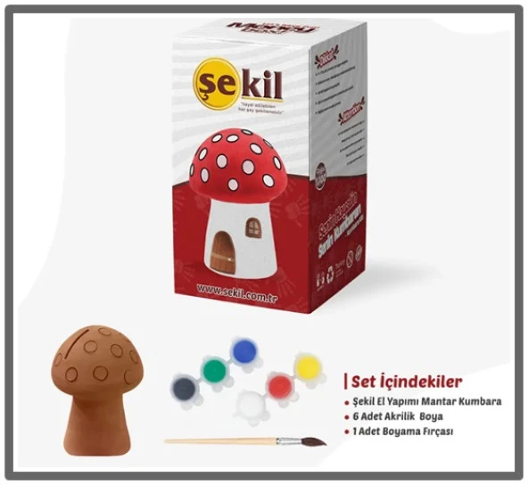 Şekil Mantar Kumbara Boyama Seti