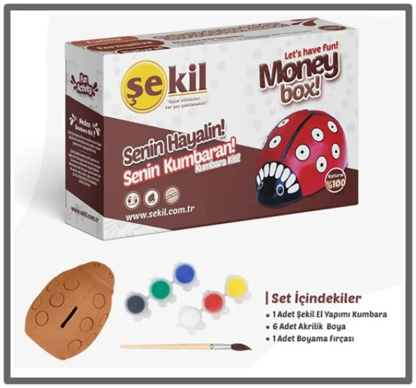 Şekil Uğurböceği Kumbara Boyama Seti ürün görseli 1