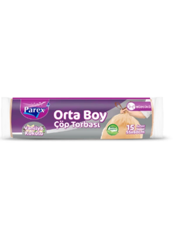 Parex Çöp Torbası Vanilyalı Büzgülü  Orta Boy