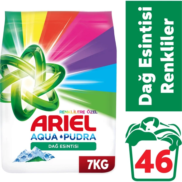 Ariel Matik Toz Çamaşır Deterjanı 21 KG Renklilere Özel/Dağ Esintisi (138 Yıkama) (3PK*7KG) - 3