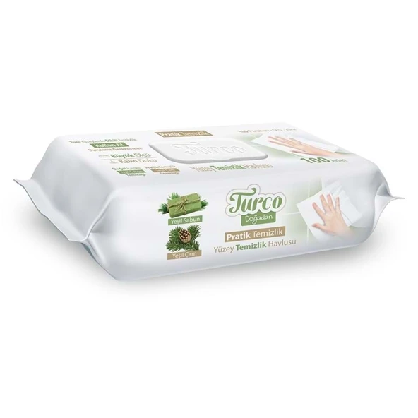 Turco Doğadan Pratik Yüzey Temizlik Havlusu 100 Yaprak Yeşil Sabun/Yeşil Çam (3 Lü Set) 300 Yaprak ürün görseli